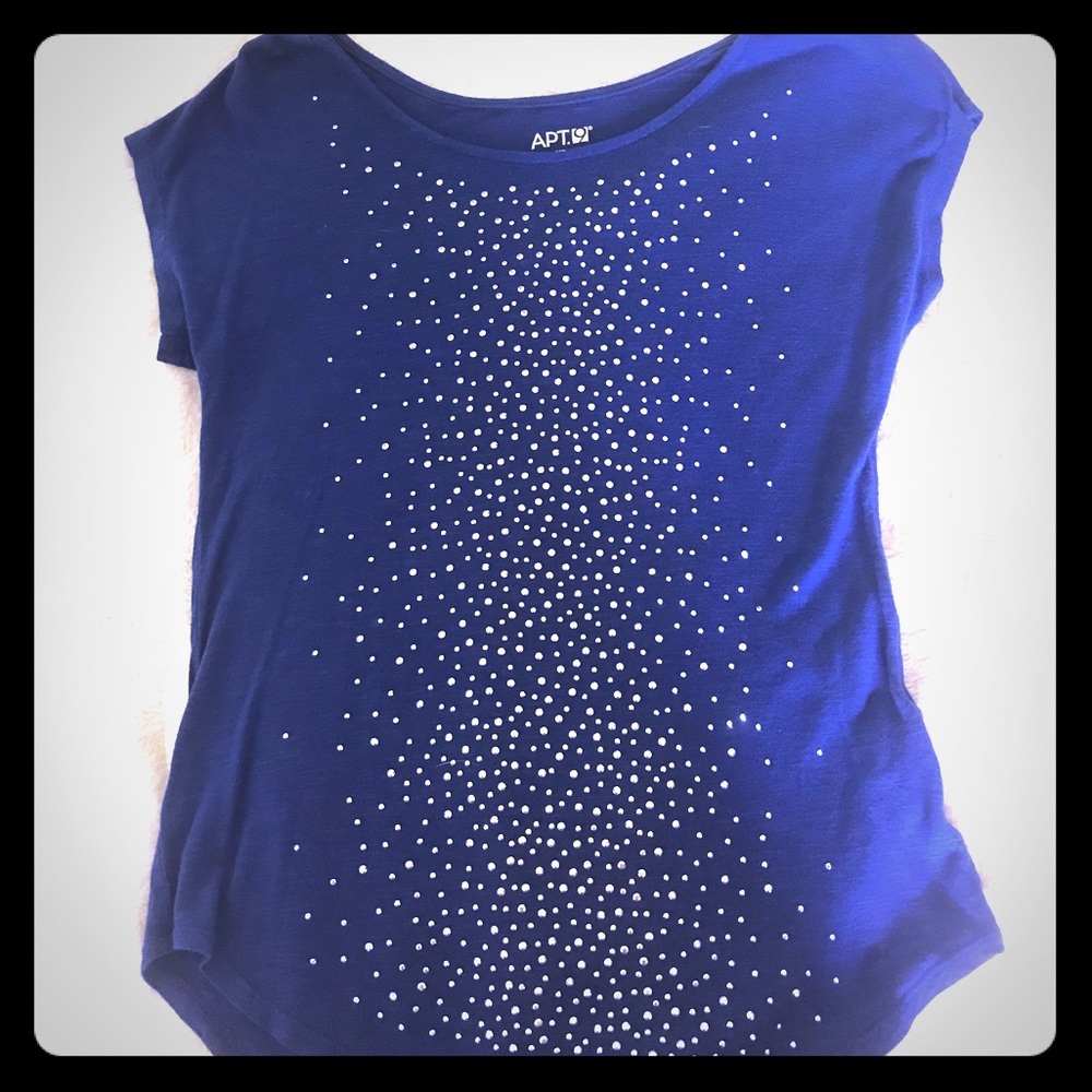 Apt 9 blue soft tee with rhinestones